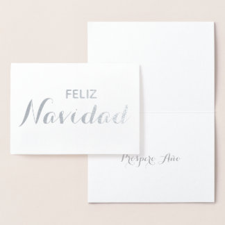 Feliz Navidad Año Spansk Elegant Jul Folierat Kort