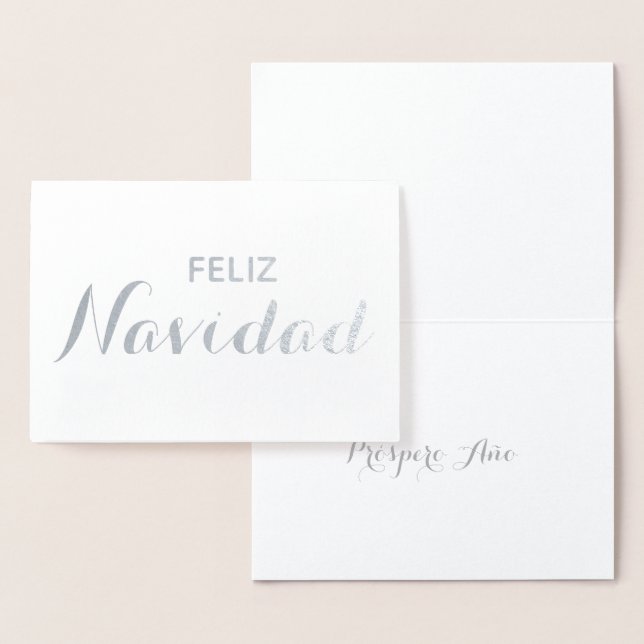 Feliz Navidad Año Spansk Elegant Jul Folierat Kort (Display)