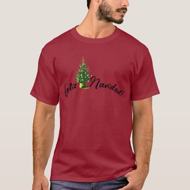 Feliz Navidad! arbol de navidad T-Shirt (Framsida)