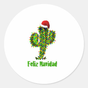 Feliz Navidad - Arizona Jul Saguaro Ljus Runt Klistermärke
