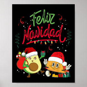 Feliz Navidad Avocado Tacos Mexikanska julen Manar Poster