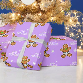 Feliz Navidad! Baby Gingerbröd på Lavender Presentpapper