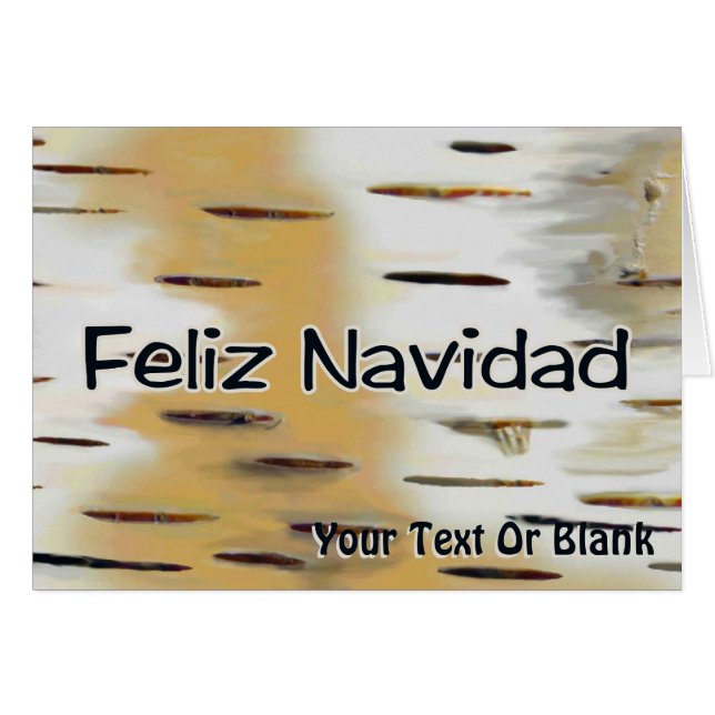 Feliz Navidad - Birchbark Hälsningskort (Framsidan Horizontal)