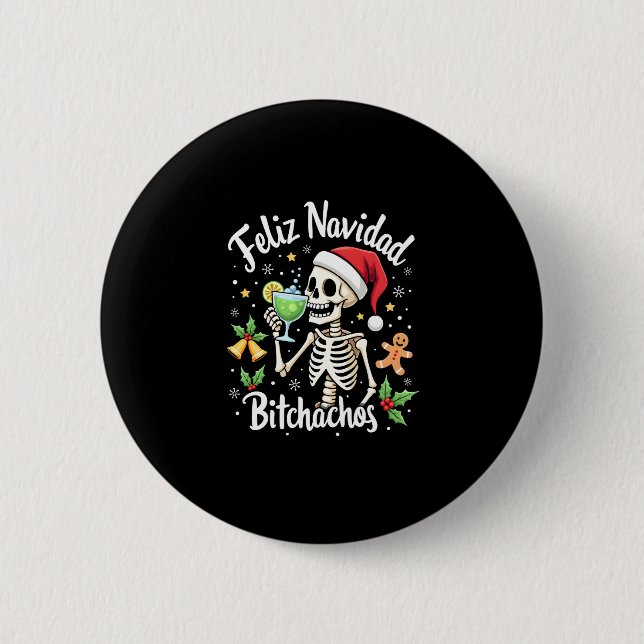 Feliz Navidad Bitchachos Funny Skull Spanish Merry Knapp (Framsida)