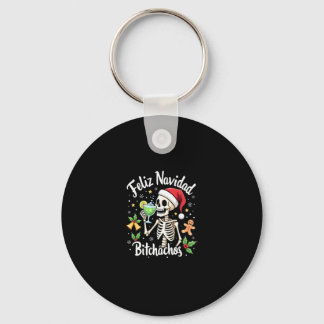 Feliz Navidad Bitchachos Funny Skull Spanish Merry Nyckelring