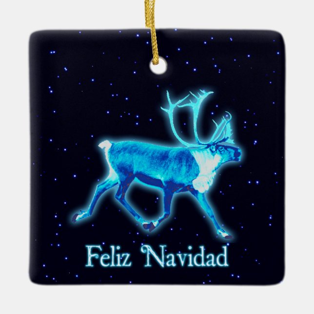 Feliz Navidad - Blue Västindiou (renare) Julgransprydnad Keramik (Framsida)