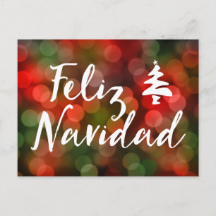 Feliz Navidad (bokeh ljus) Helg Vykort