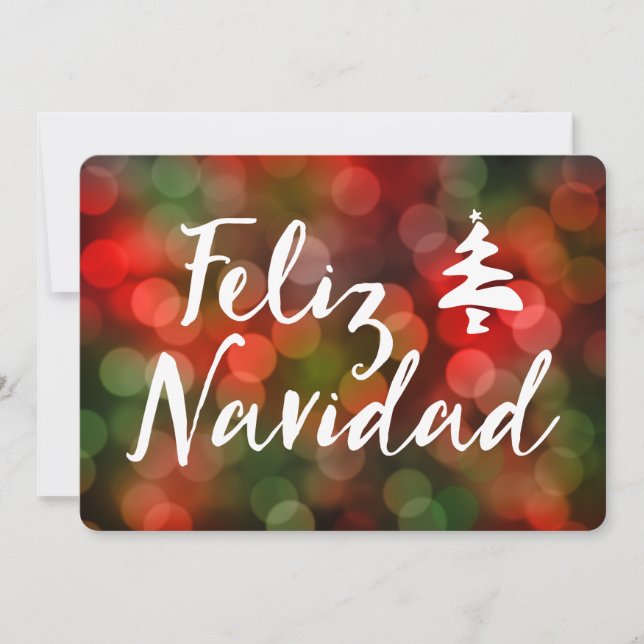 Feliz Navidad (bokeh ljus) Inbjudningar (Framsida)