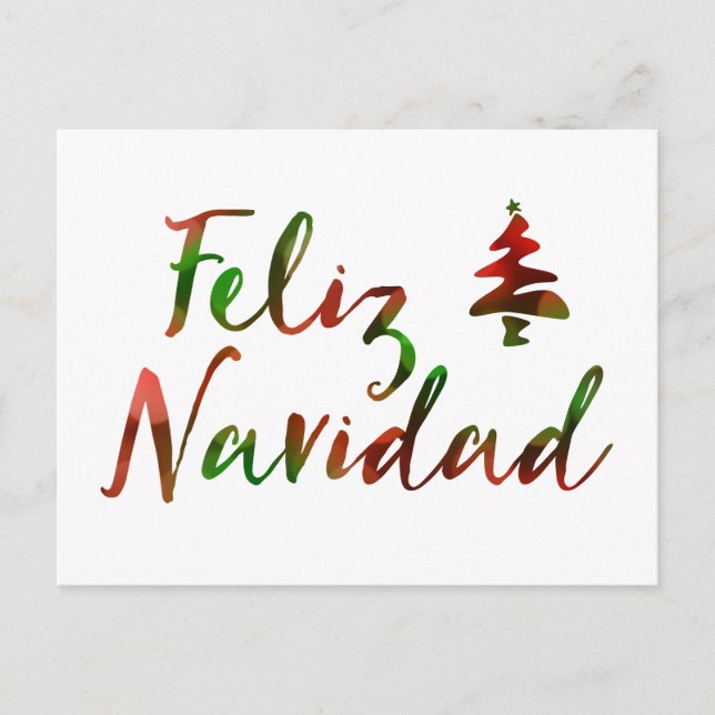 Feliz Navidad (bokeh träd ljus) Helg Vykort (Framsida)