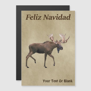 Feliz Navidad - Bull Moose på gammal Papper