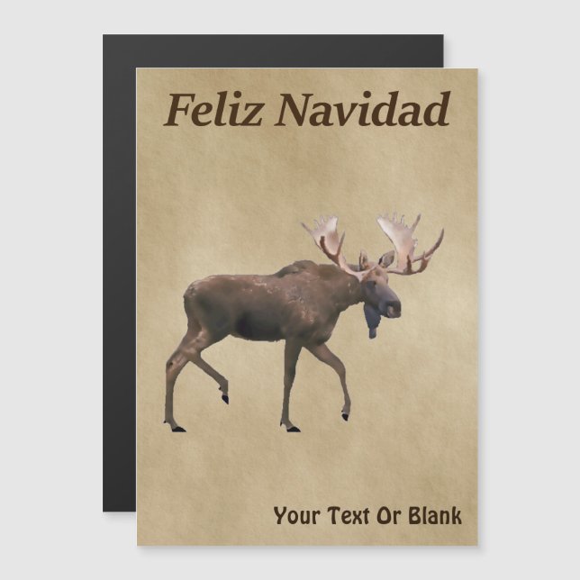 Feliz Navidad - Bull Moose på gammal Papper (Fram/baksida)