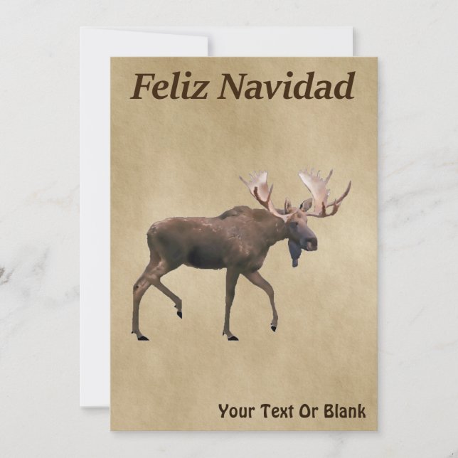 Feliz Navidad - Bull Moose på gammal Papper (Framsida)