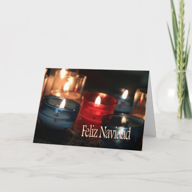 Feliz Navidad Burning candles christmas Helgkort (Framsida)