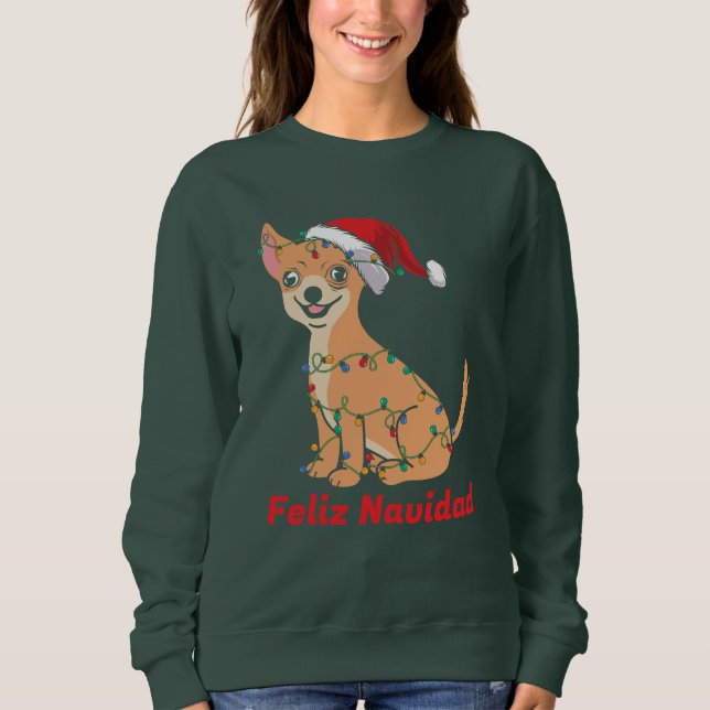 Feliz Navidad Chihuahua T Shirt (Framsida)
