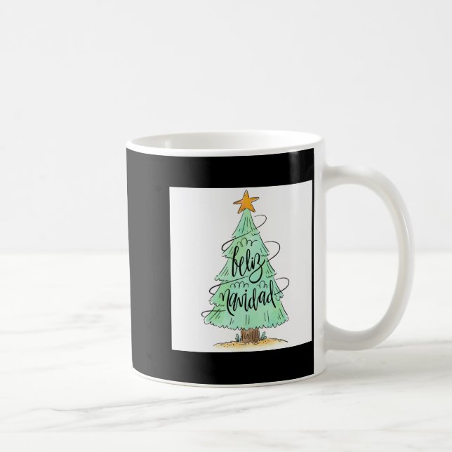 Feliz Navidad Christmas Tree T Shirt  Kaffemugg (Höger)