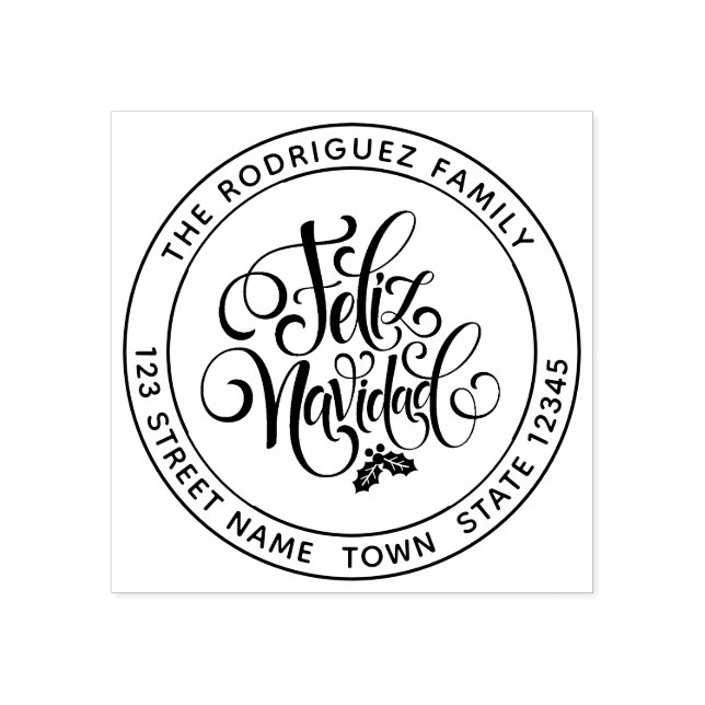 Feliz Navidad Circular Stämpel (Tryck)