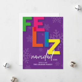 Feliz Navidad colorful christmas Julkort