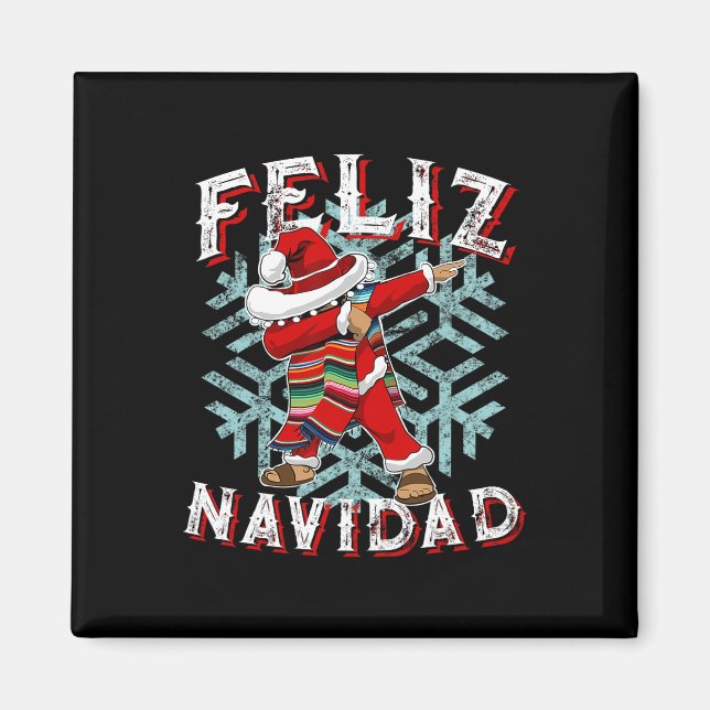 Feliz Navidad Dabbing jul Sombrero Magnet (Framsidan)