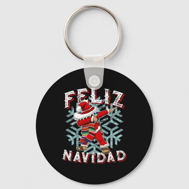 Feliz Navidad Dabbing jul Sombrero Nyckelring (Framsida)