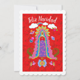 Feliz Navidad Dam av Guadalupe-Helgdag platta kort