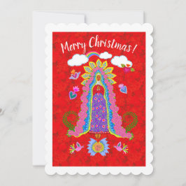 Feliz Navidad Dam av Guadalupe-Helgdag platta kort
