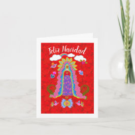 Feliz Navidad Dam of Guadalupe Helgdag Note Card Anteckningskort