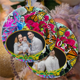 Feliz Navidad Dancing Butterflies PV01 Julgransprydnad Keramik