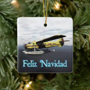 Feliz Navidad - de Havilland DH3-C Otter Julgransprydnad Keramik