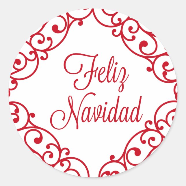 Feliz Navidad-dekalett Runt Klistermärke (Framsida)