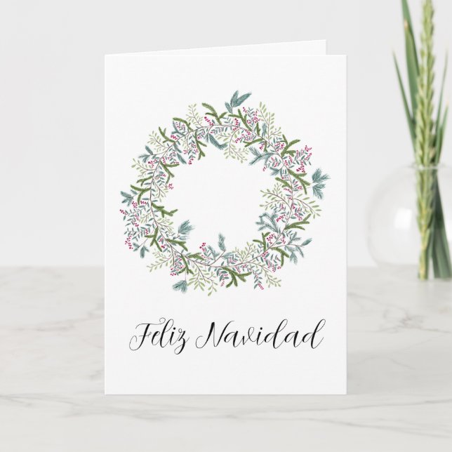 Feliz Navidad, den spanska julkransen Helgkort (Framsida)