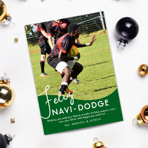 Feliz Navidad Dodgeball Pun Photo Julkort