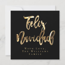 Feliz Navidad Elegant Black och Guld Script Chic