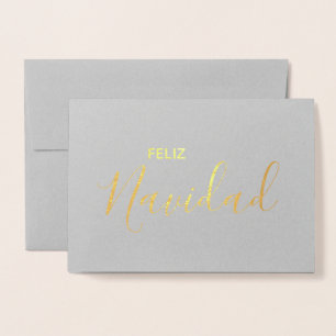 Feliz Navidad Elegant Spanska God jul Folierat Kort