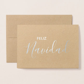 Feliz Navidad Elegant Spanska God jul Folierat Kort