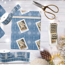 Feliz Navidad Elegante Azul Tarjeta de Iman Presentpapper