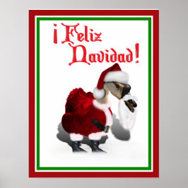 Feliz Navidad - Fåniget Santa Goose Poster