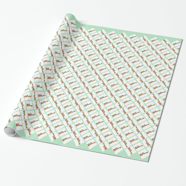 Feliz Navidad färggrann jul Presentpapper (Utrullad)