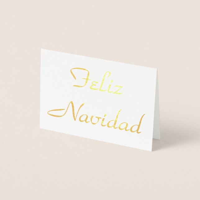 Feliz Navidad Folierat Kort (Framsida)