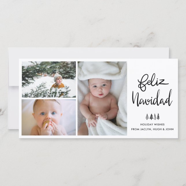 Feliz Navidad | Foto för handskrivet skript Julkort (Framsida)