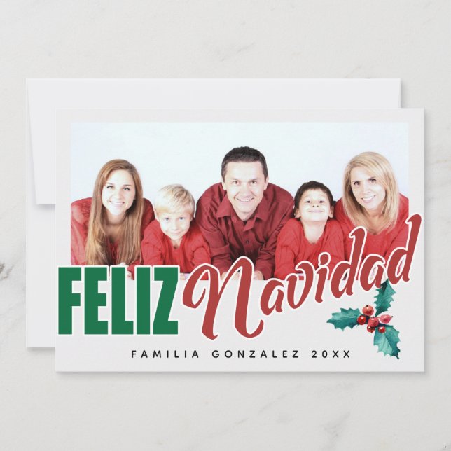 Feliz Navidad fotoram Julkort (Framsida)