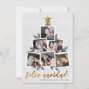 Feliz Navidad   Fotos forma del árbol de Navidad Julkort