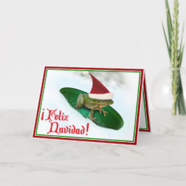 Feliz Navidad - Frog Dash genom Snö Helgkort