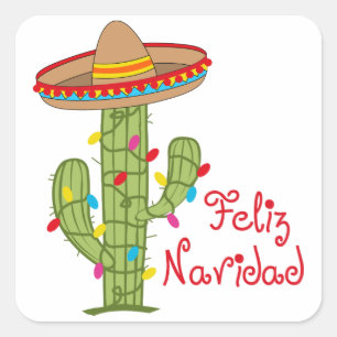 Feliz Navidad Fyrkantigt Klistermärke