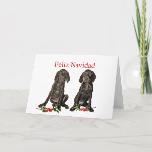Feliz Navidad German shorthar Puppies Helgkort