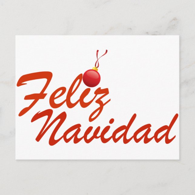Feliz Navidad God jul Helg Vykort (Framsida)