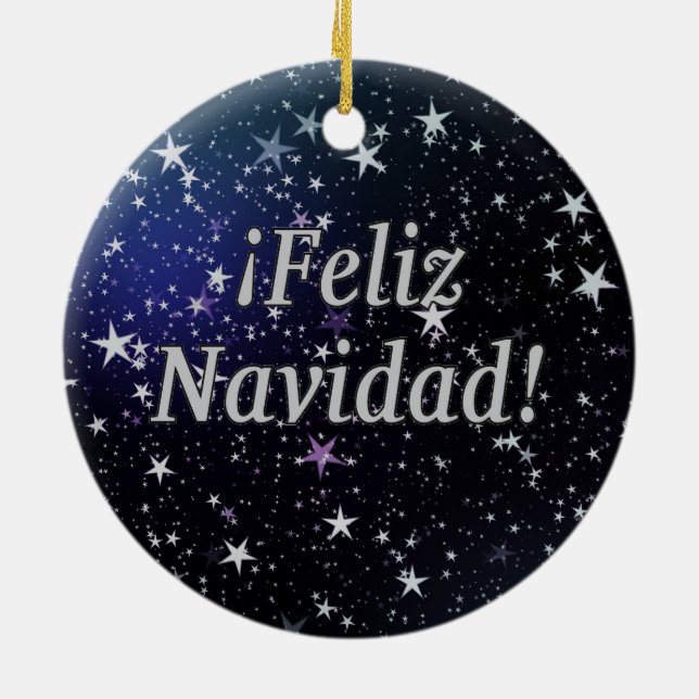 ¡ Feliz Navidad! God jul i spansk wf Julgransprydnad Keramik (Baksidan)