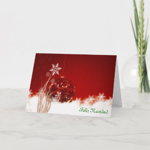 Feliz Navidad god jul i spanska baubles Helgkort