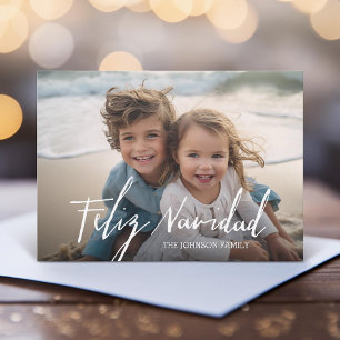 Feliz Navidad - God jul Modern Fullt Photo Julkort