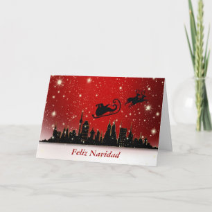 Feliz Navidad God jul på spanska och Santa Helgkort