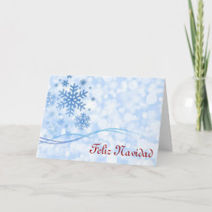 Feliz Navidad God jul på spanska snowflake Helgkort